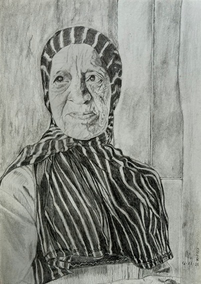 Dibujo de mujer nubia