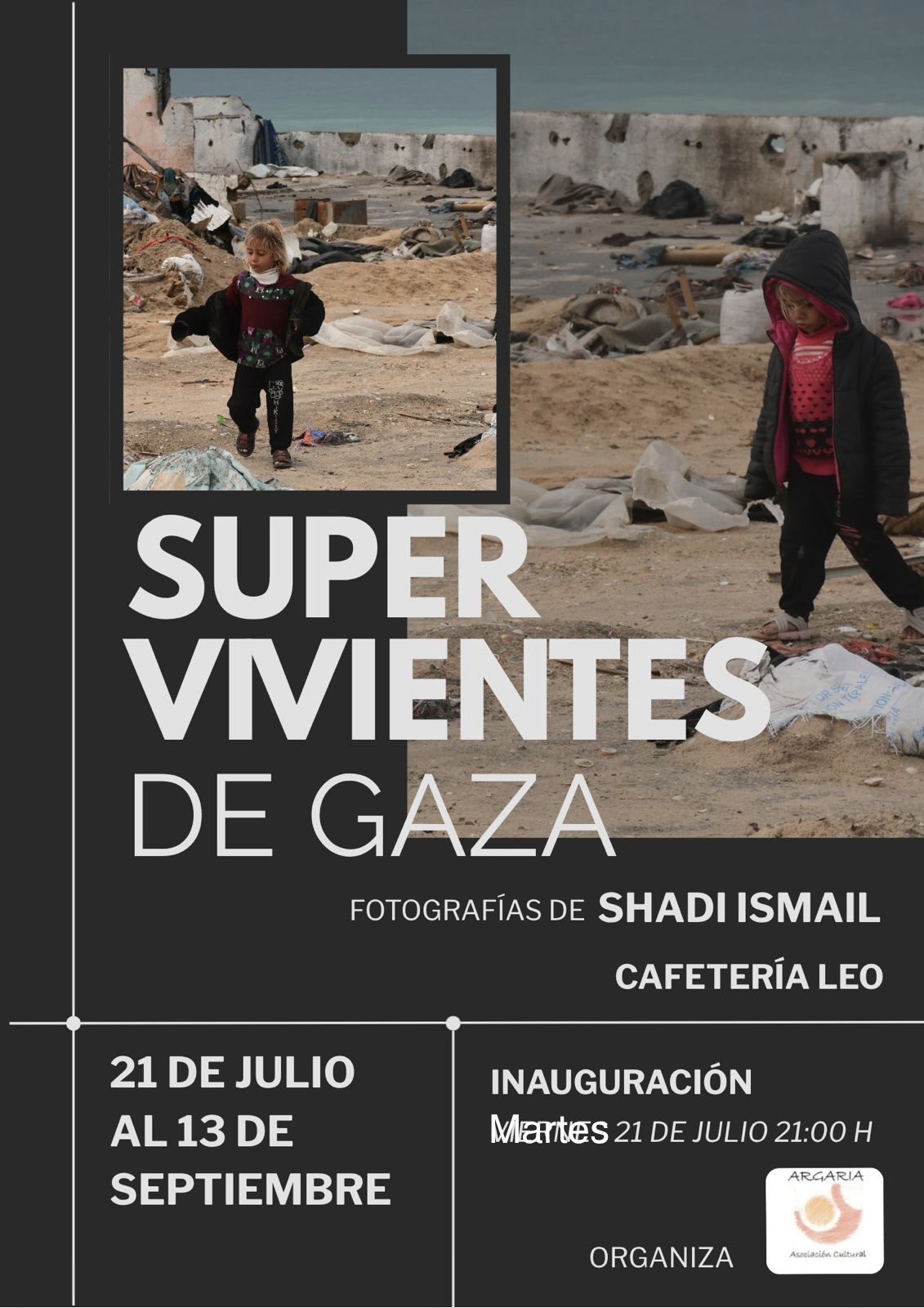 ‘Supervivientes de Gaza’, una exposición inigualable en Antas con fotografías de Shadi Ismail